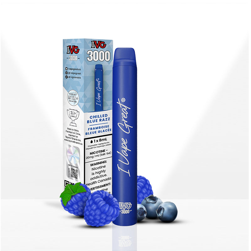 IVG-3000-CHILLED-BLUE-RAZZ-DISPOSABLE-VAPE-iVapeGreat
