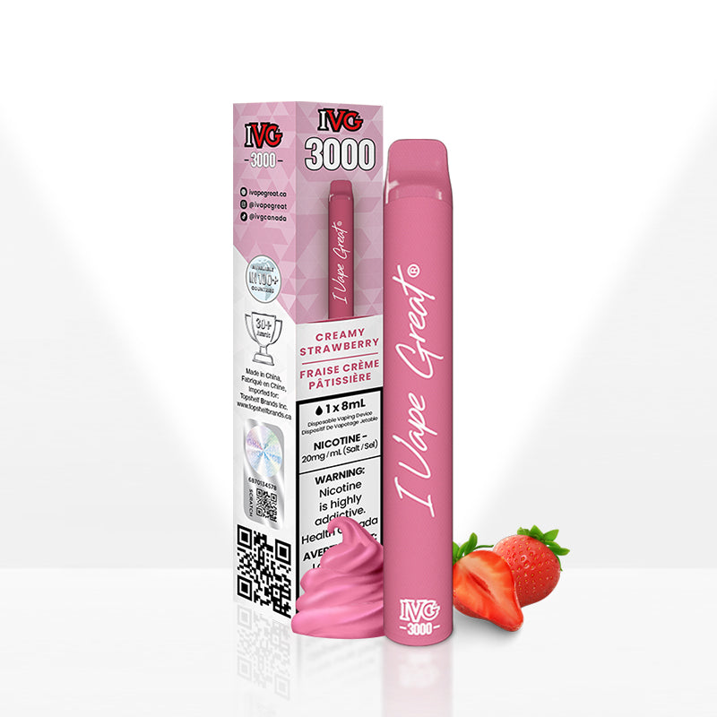 IVG 3000 | Creamy Strawberry | Disposable Vape on Sale | IVG Official Store IVG Canada IVG 3000 | Creamy Strawberry | Disposable Vape on Sale | IVG Official Store IVG Canada