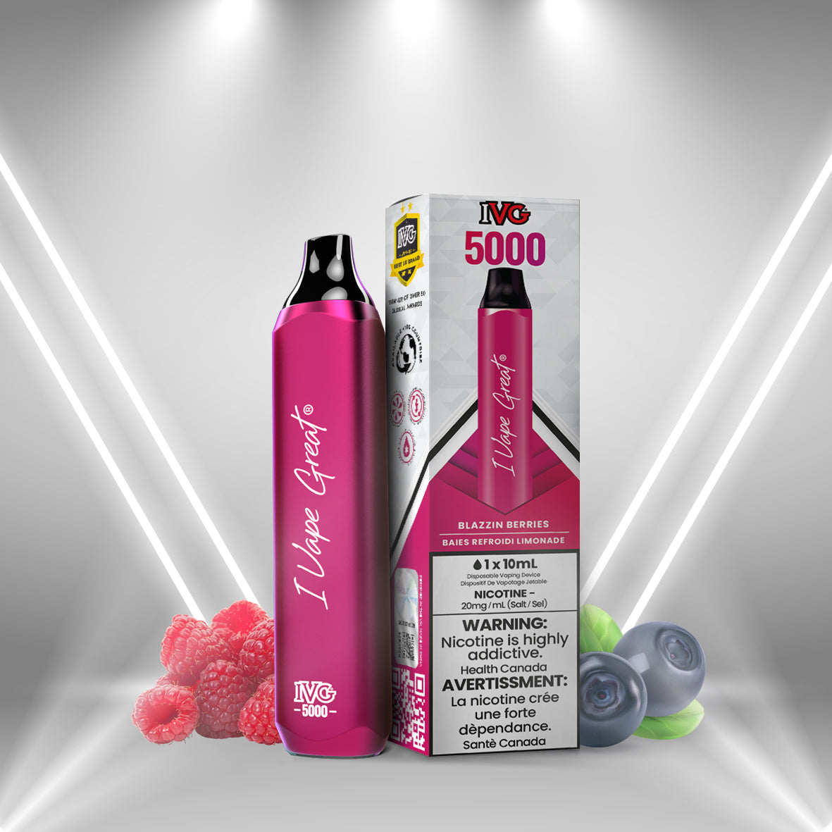 IVG 3000 Blazzin Berries Disposable Vape - iVapeGreat