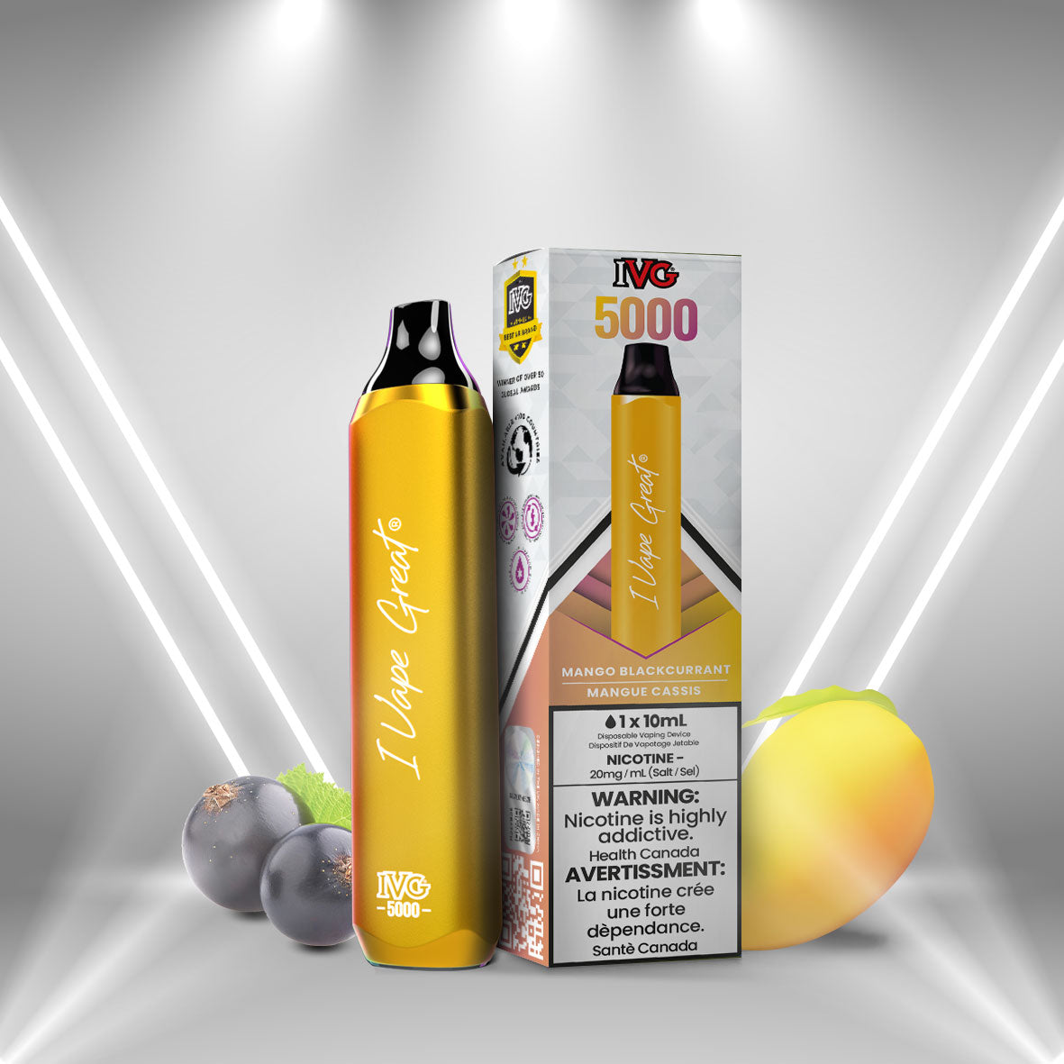 IVG 3000 Mango Blackcurrant Disposable Vape - iVapeGreat