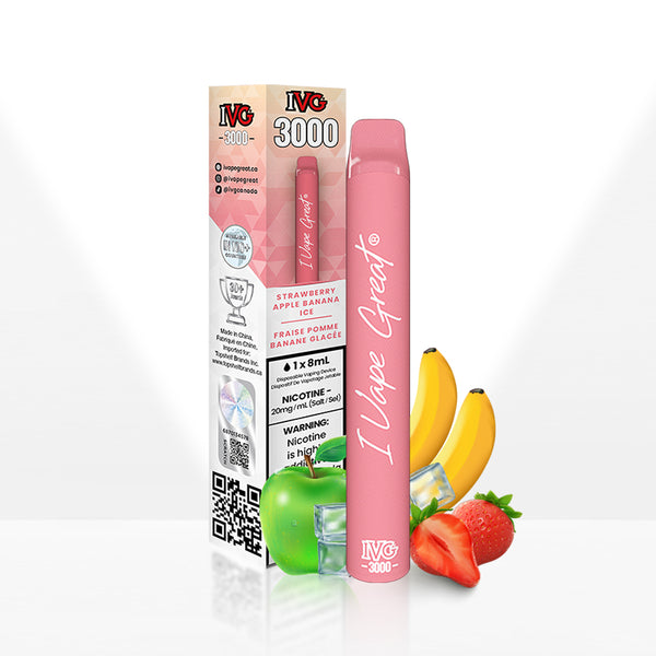 IVG 3000 | Strawberry Apple Banana Ice | Disposable Vape on Sale | IVG ...